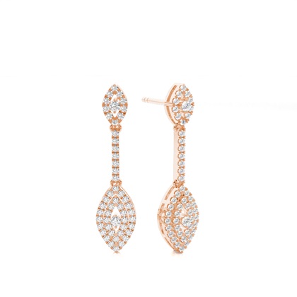 Rose Gold Drop Diamond Earrings