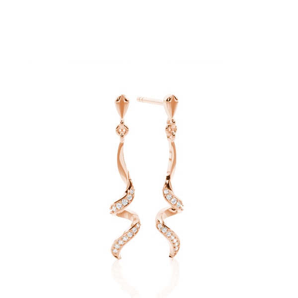 Pave Setting Round Diamond Designer Earrings