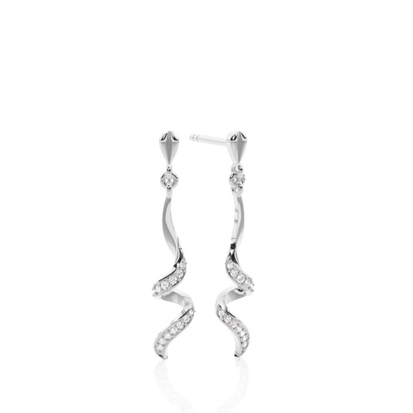 Pave Setting Round Diamond Designer Earrings