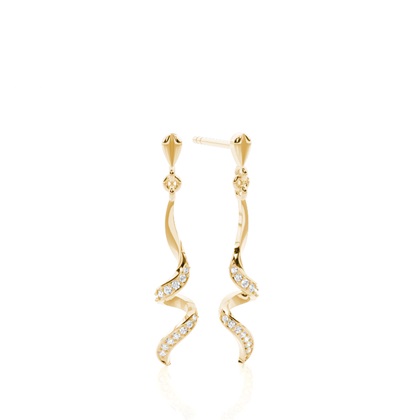 Yellow Gold Drop Diamond Earrings