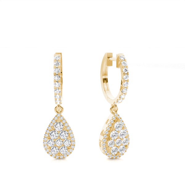 Prong Setting Round Diamond Hoop Earrings