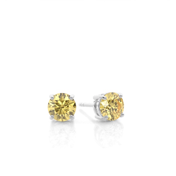 Yellow Diamond Stud Earrings