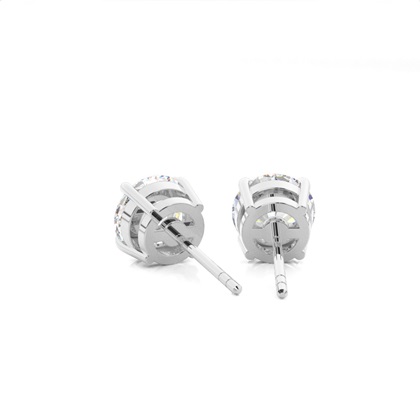 4 Prong Setting Round Moissanite Stud Earring