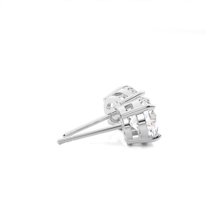 4 Prong Setting Round Moissanite Stud Earring