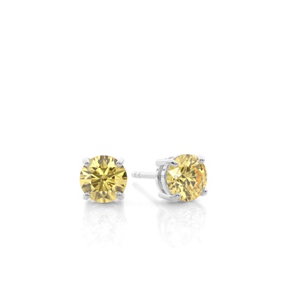 Yellow Diamond Stud Earrings