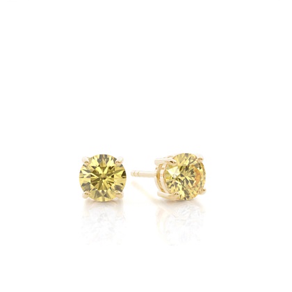 Yellow Diamond Stud Earrings