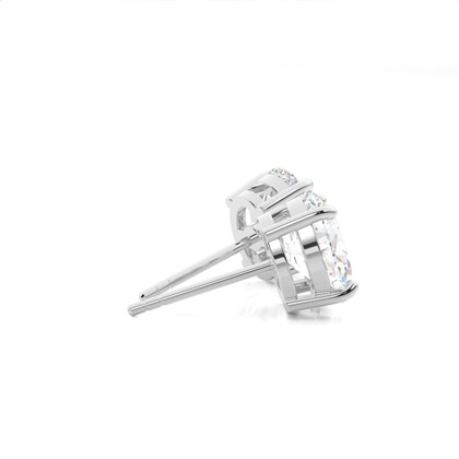 Runder Diamant Ohrstecker Aus Weißgold