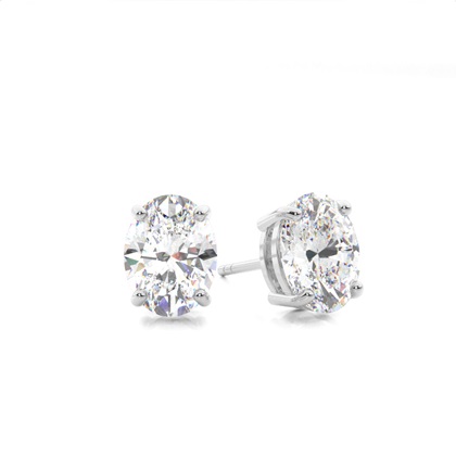 Oval Diamond Earrings