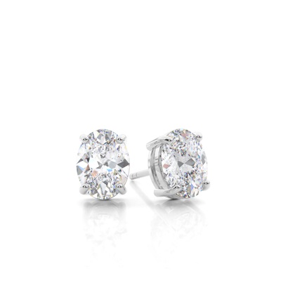 4 Prong Setting Round Moissanite Stud Earring