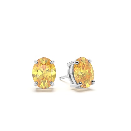 Yellow Diamond Stud Earrings