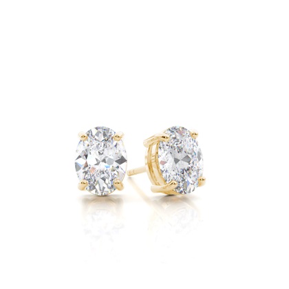 4 Prong Setting Round Moissanite Stud Earring