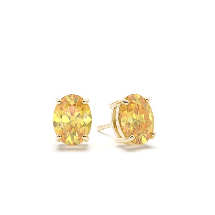 Yellow Diamond Stud Earrings