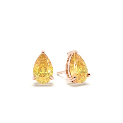 Yellow Diamond Stud Earrings