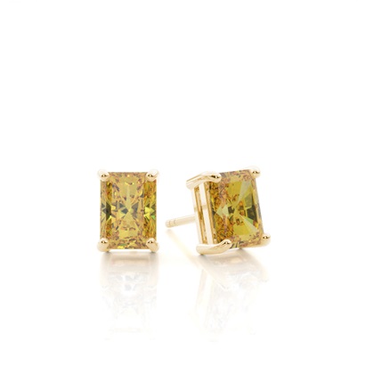 Yellow Diamond Stud Earrings