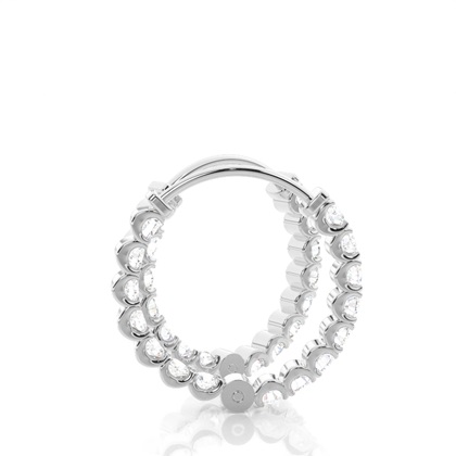 Runde Diamant Creolen in einer Krappenfassung