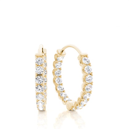 Yellow Gold Diamond Earrings