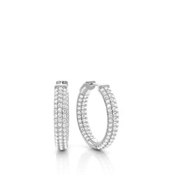 Vitguld Briljant Diamant Hoop Örhängen