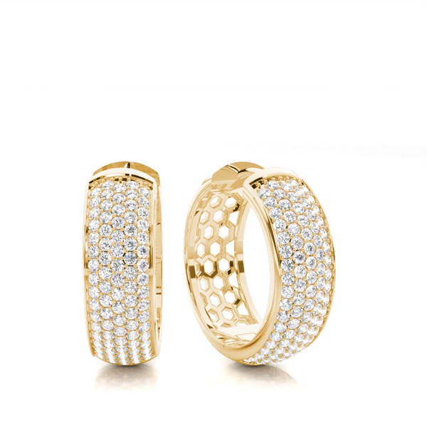 White Gold Round Diamond Hoop Earrings