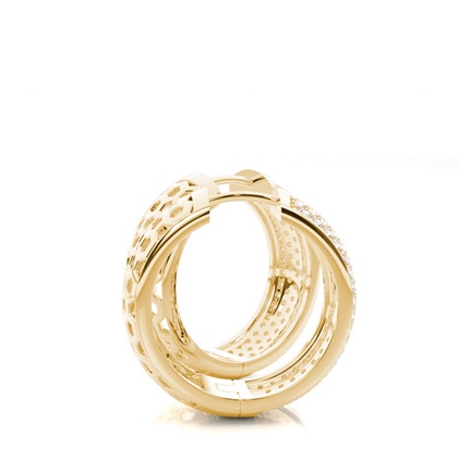 White Gold Round Diamond Hoop Earrings