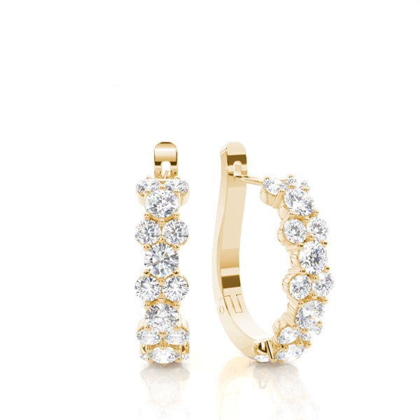 White Gold Round Diamond Hoop Earrings