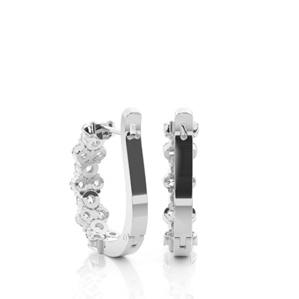 Runde Diamant Creolen in einer Krappenfassung