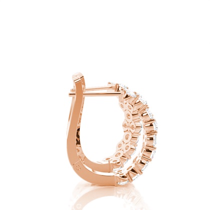 White Gold Round Diamond Hoop Earrings