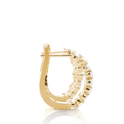 White Gold Round Diamond Hoop Earrings