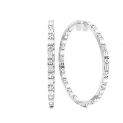 Full Bezel Setting Round Diamond Cluster Earrings