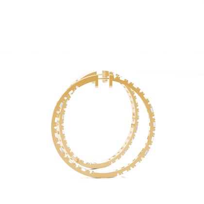 Runde Diamant Creolen in einer Illusion