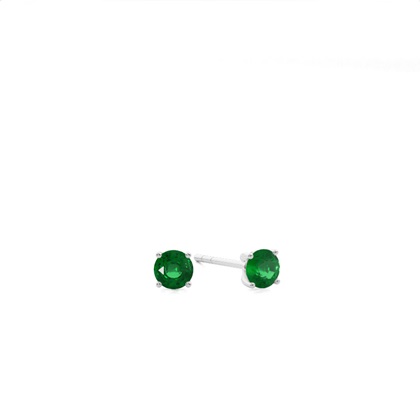 White Gold Emerald Earrings Diamond