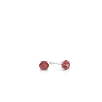 4 Prong Setting Round Garnet Stud Earring