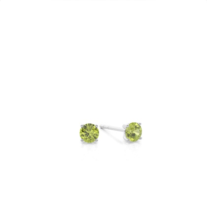 4 Prong Setting Round Peridot Stud Earring