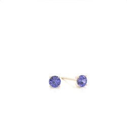 4 Prong Setting Round Tanzanite Stud Earring