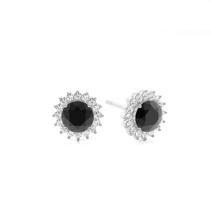 Silver Stud Diamond Earrings