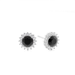 Zinken, der schwarze Diamant-Ohrstecker ist