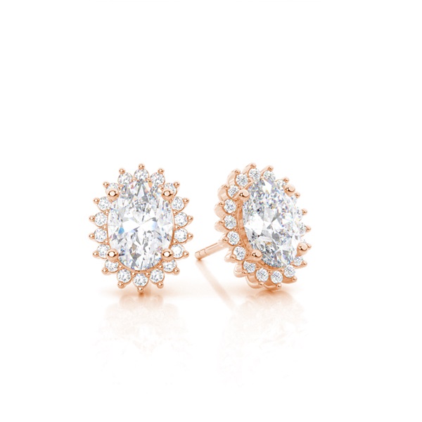 Prong Setting Oval Moissanite Stud Earring