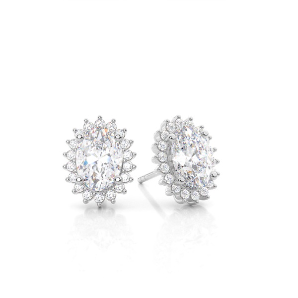 Prong Setting Oval Moissanite Stud Earring