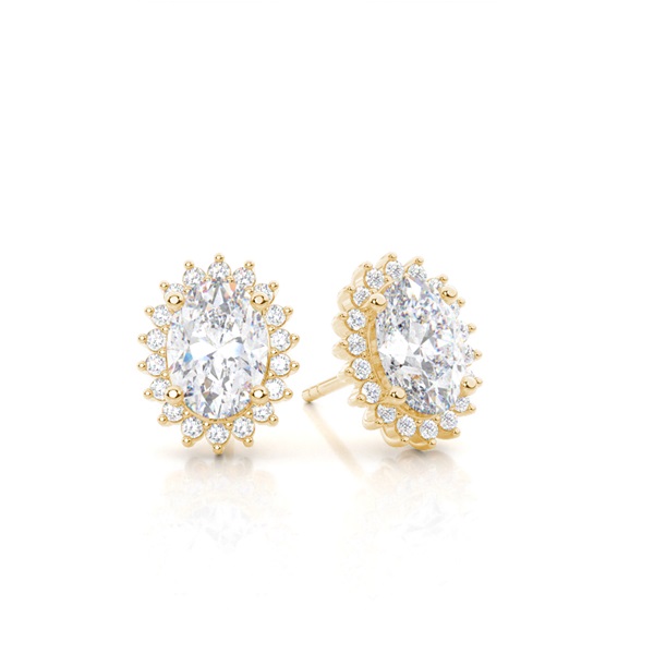 Prong Setting Oval Moissanite Stud Earring