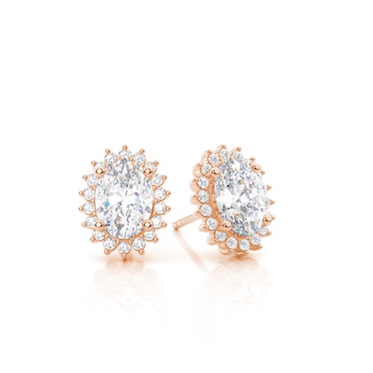 Prong Setting Oval Moissanite Stud Earring