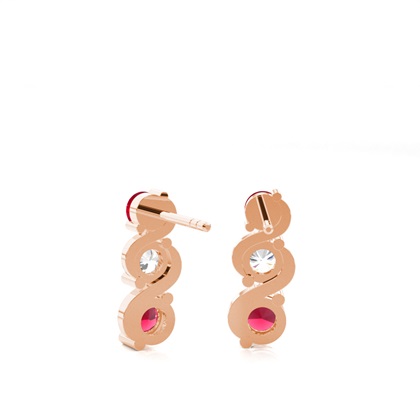 2 Prong Setting Ruby Drop Earrings