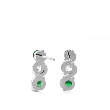 2 Zinkeneinstellung Smaragd-Ohrringe