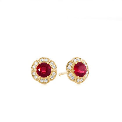 Prong Setting Ruby Stud Earring