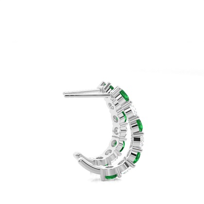 Zinkeneinstellung runder Smaragd-Creolen