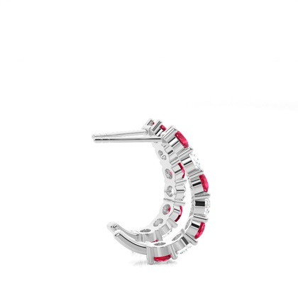 Zinkeneinstellung Rund Ruby Hoop Ohrring