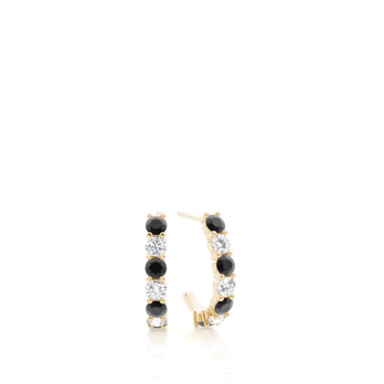 Gelbgold Schwarze Diamant Ohrringe