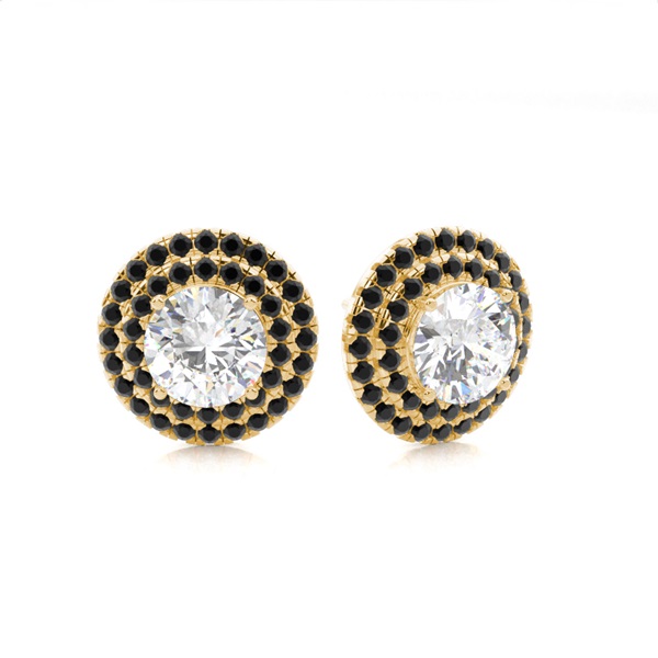 Prong Setting Round Diamond Halo Stud Earring