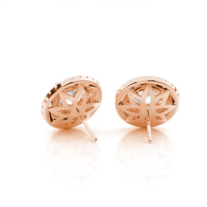 Prong Setting Runde Moissanit Halo Ohrstecker