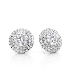 Prong Setting Round Moissanite Halo Stud Earring