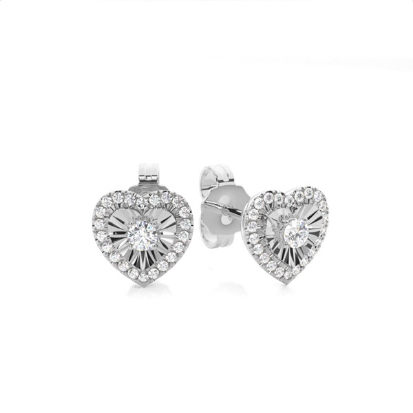 Micropave Setting Round Stud Diamond Earrings
