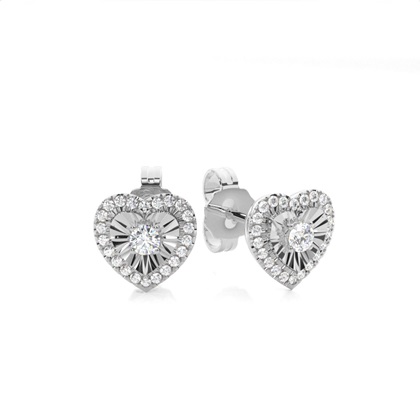 Micropave Setting Round Stud Diamond Earrings
